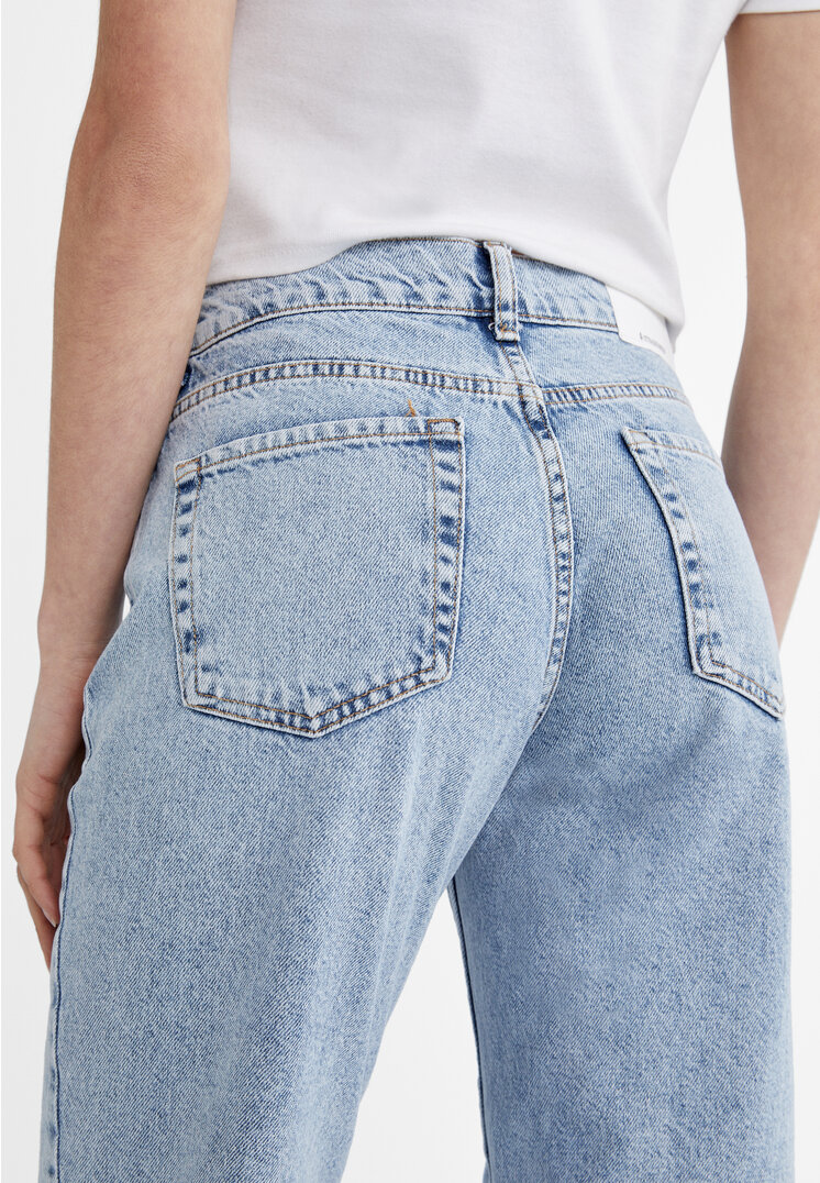 Stradivarius Low-cut straight fit jeans  Blue denim 8