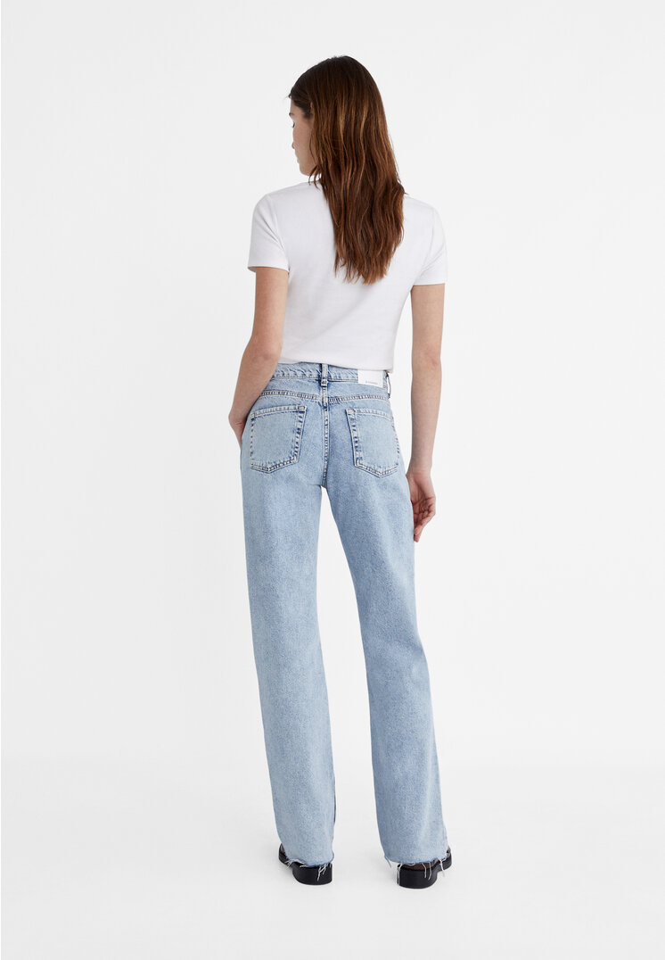 Stradivarius Low-cut straight fit jeans  Blue denim 8