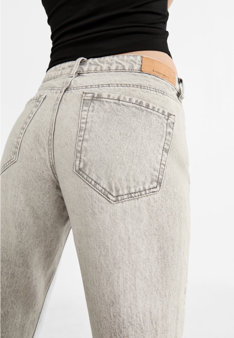 Stradivarius Jeans straight low  Denim nero 36