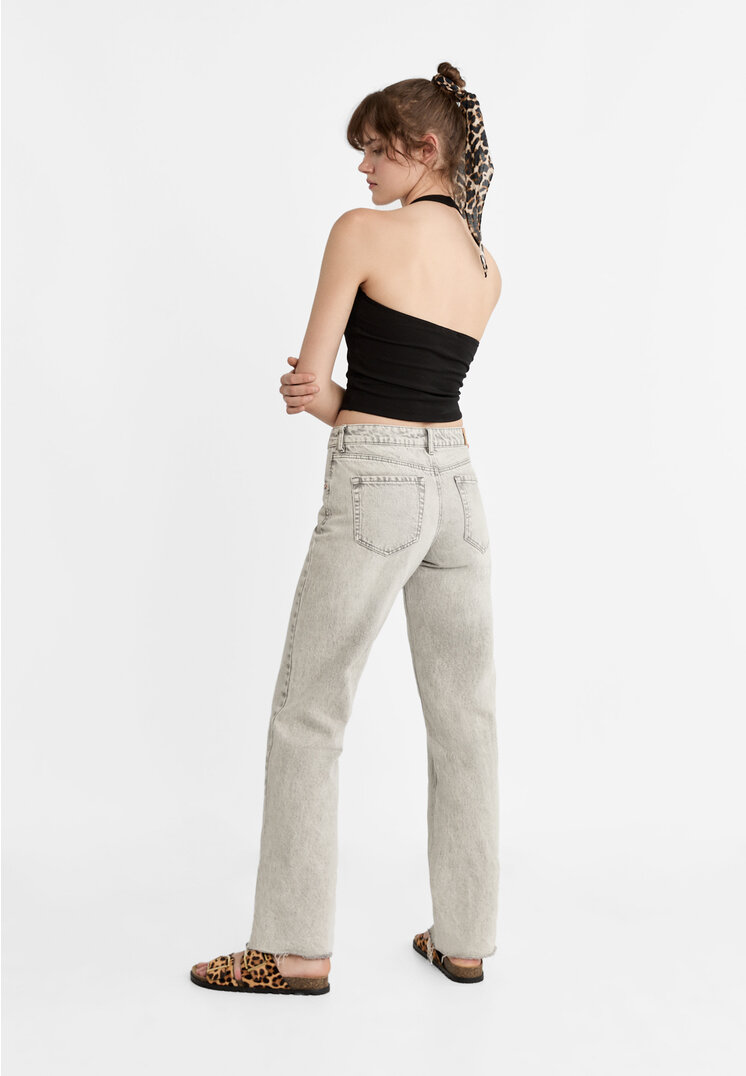 Stradivarius Jeans straight low  Denim nero 36