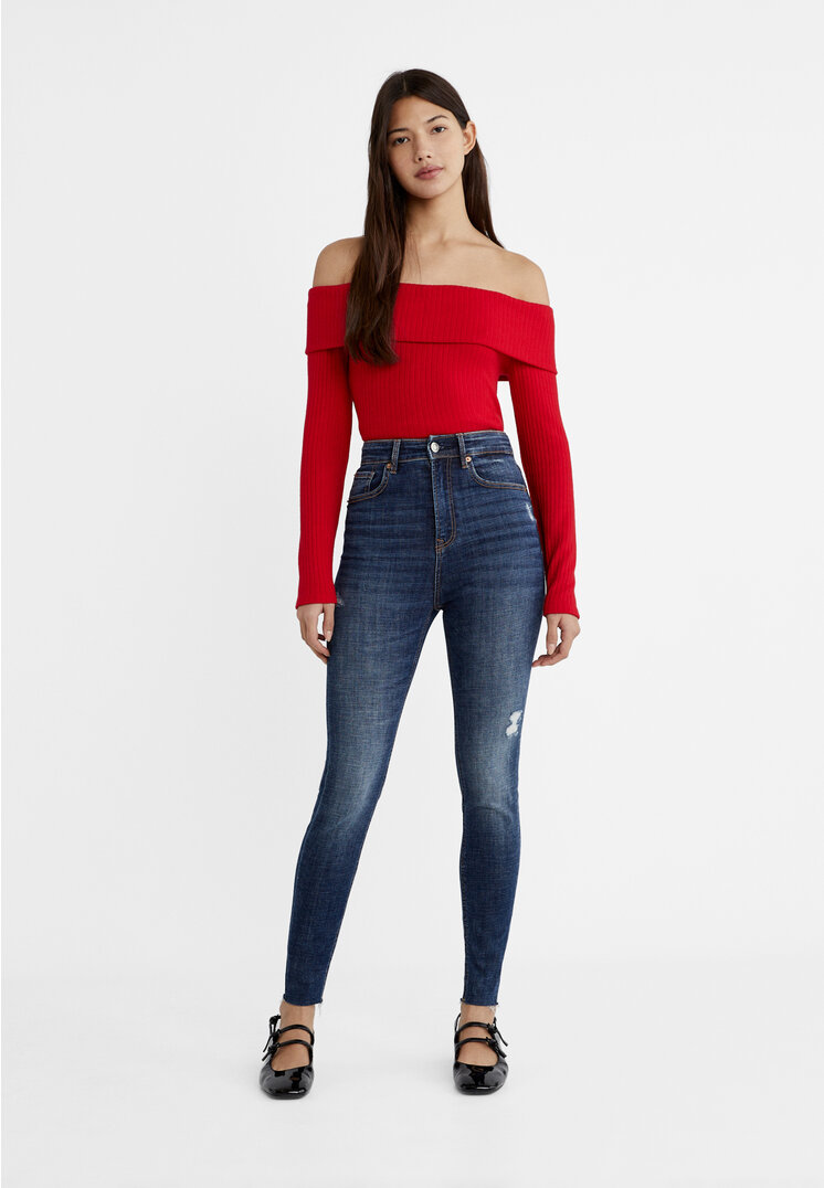 ripped jeans jeans slim stradivarius