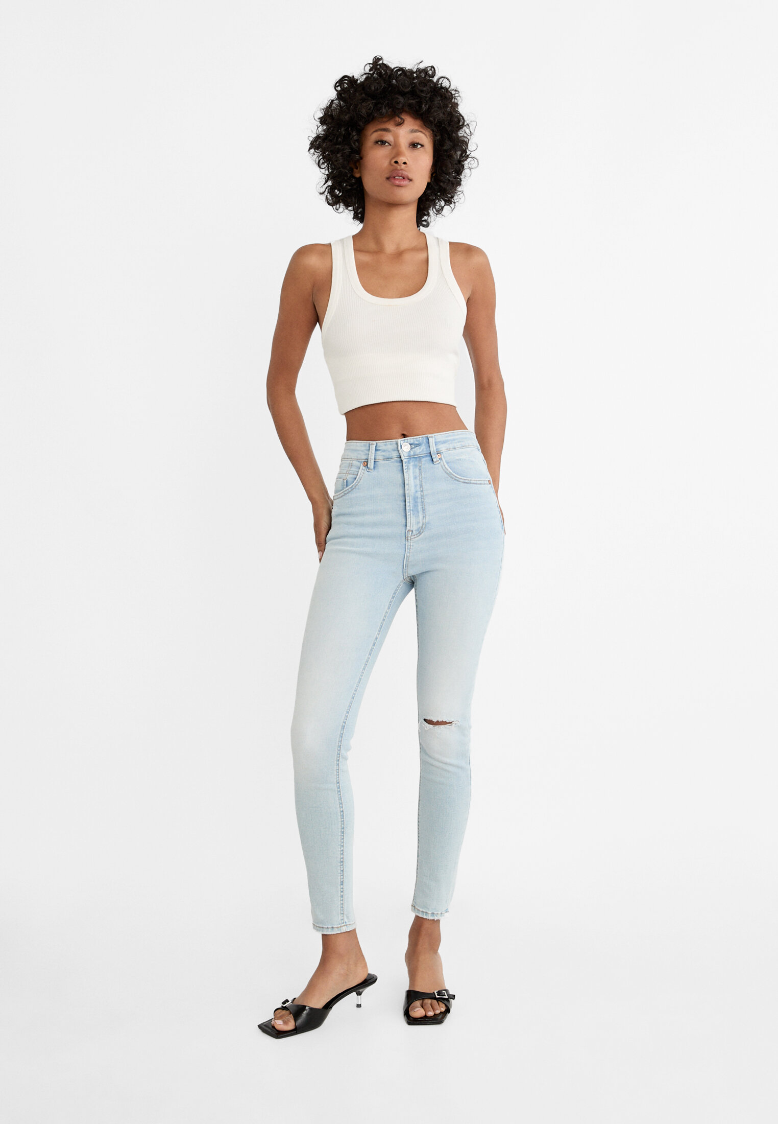 Jean taille très online haute femme