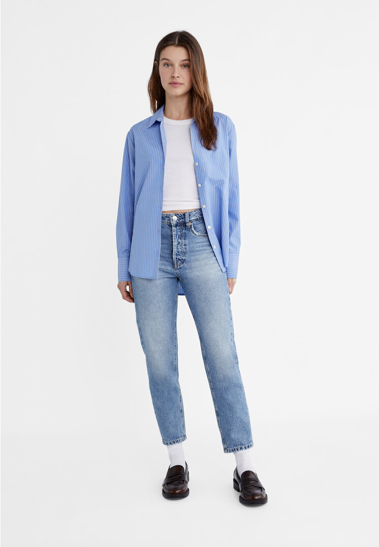 Stradivarius 1460 Mom fit jeans  Medium dark blue Denim 8