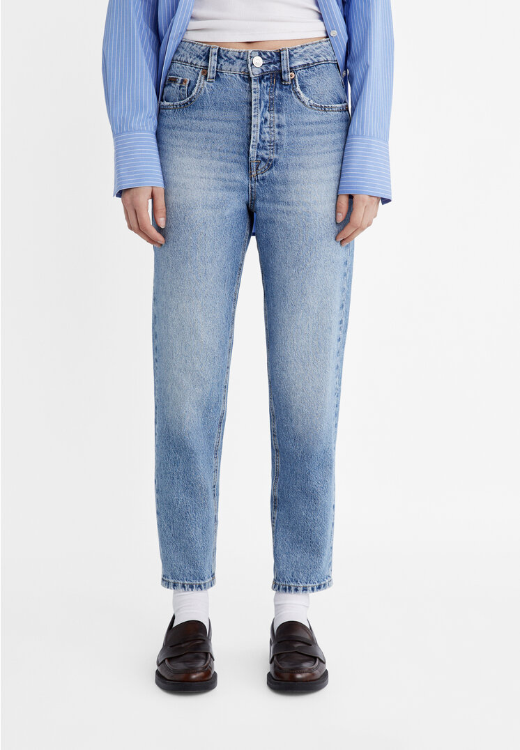 Stradivarius 1460 Mom fit jeans  Medium dark blue Denim 8