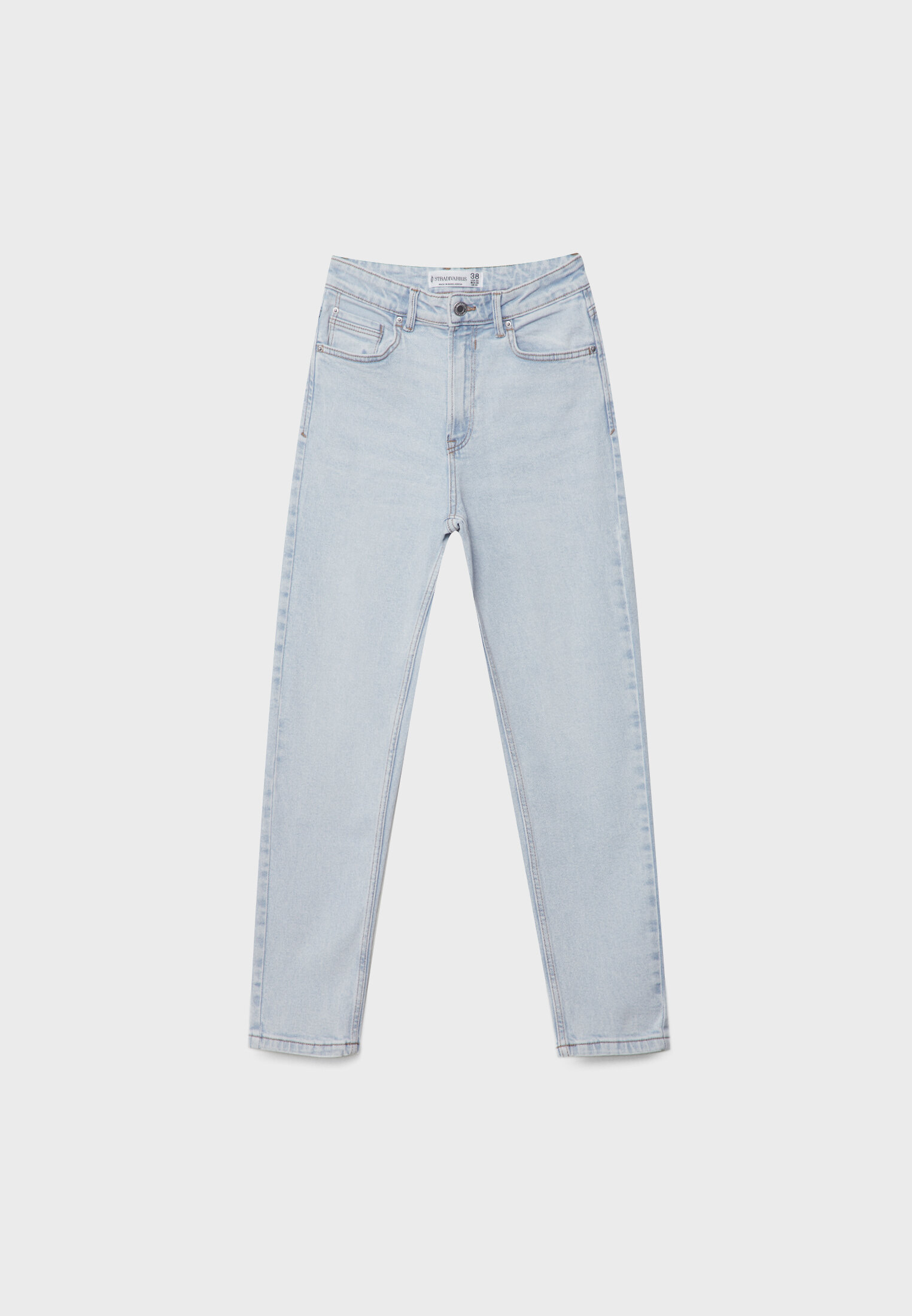 Stradivarius white hot sale mom jeans