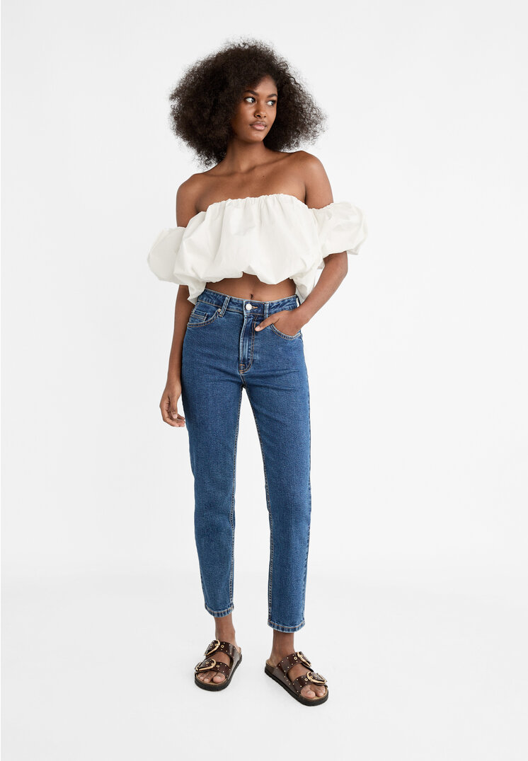 

Stradivarius 1465 Mom-Jeans im Slim-Fit Mittel-Jeansblau 42