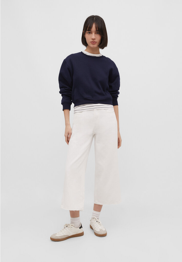 Stradivarius Culotte jeans  White 6