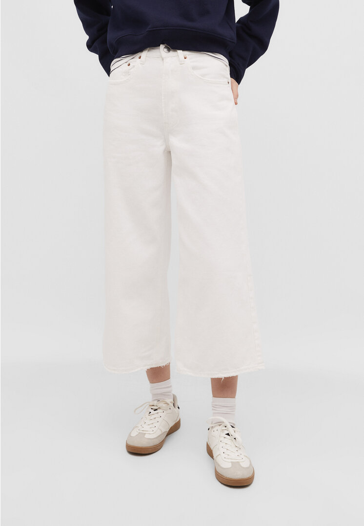 Stradivarius Culotte jeans  White 6
