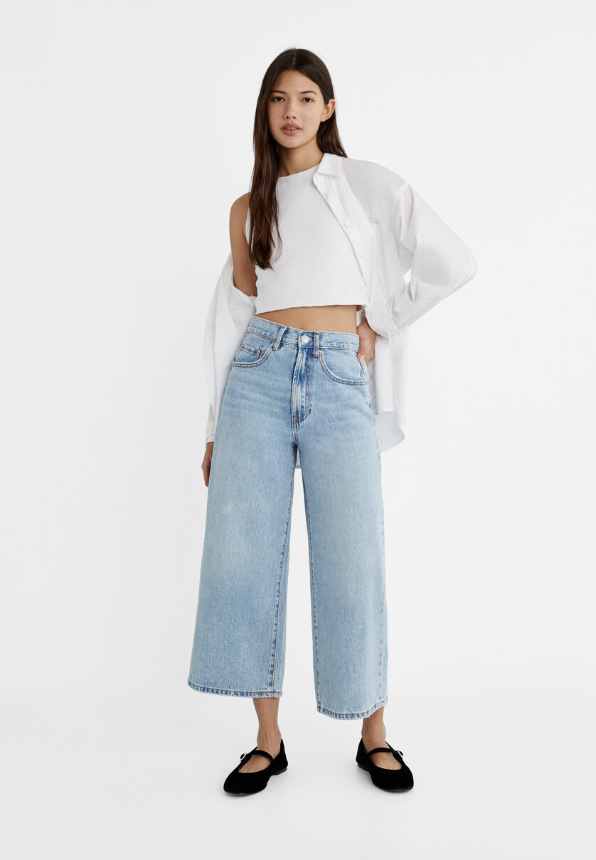 Culotte high waist jeans cheap