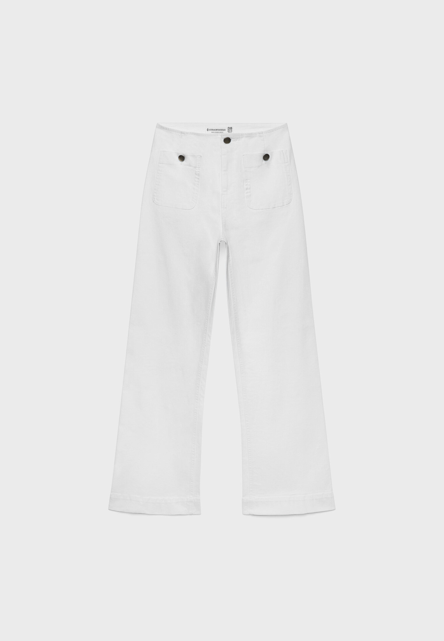 Pantalon pana blanco stradivarius sale