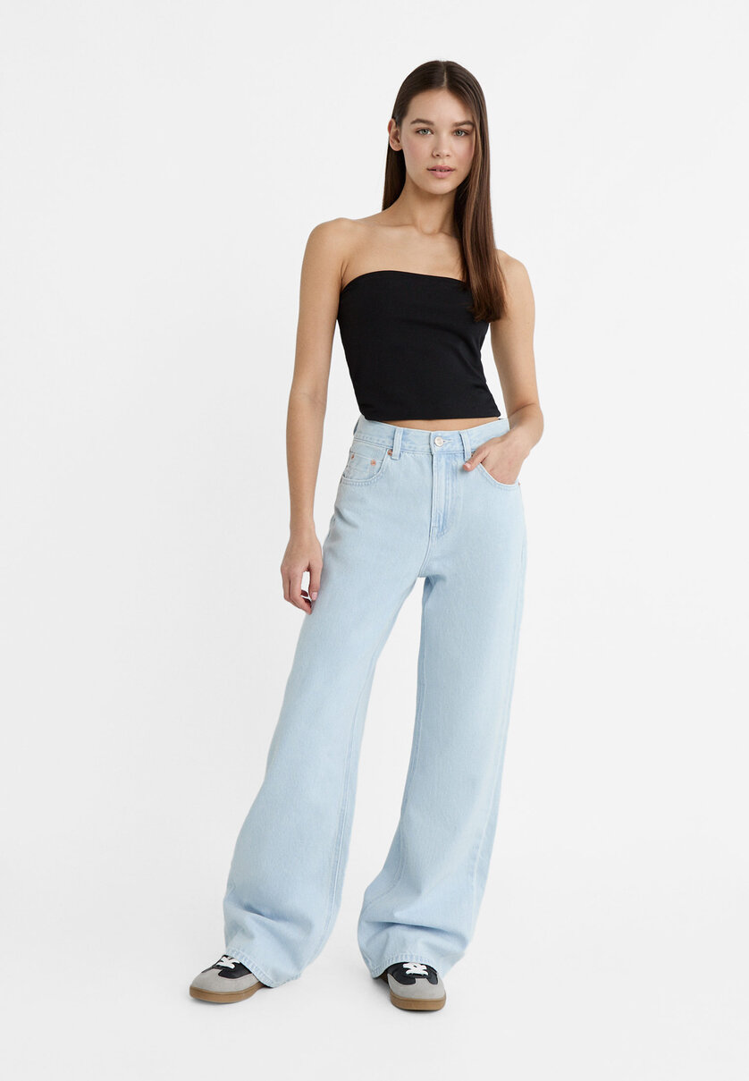 Pantalones tiro bajo online stradivarius