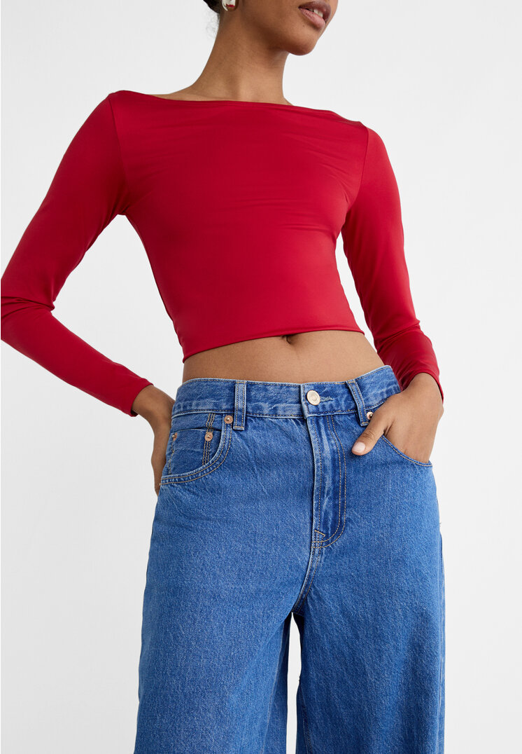 Stradivarius D99 Jeans wide loose  Blu fiordaliso 40