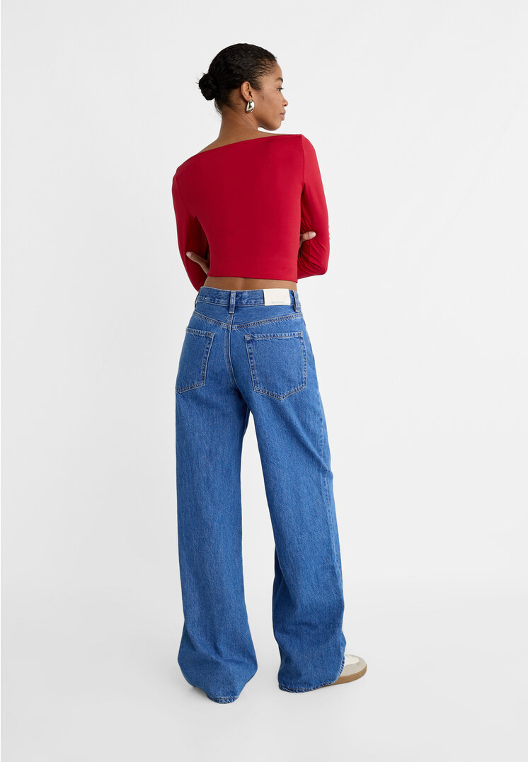 Stradivarius D99 Jeans wide loose  Blu fiordaliso 40