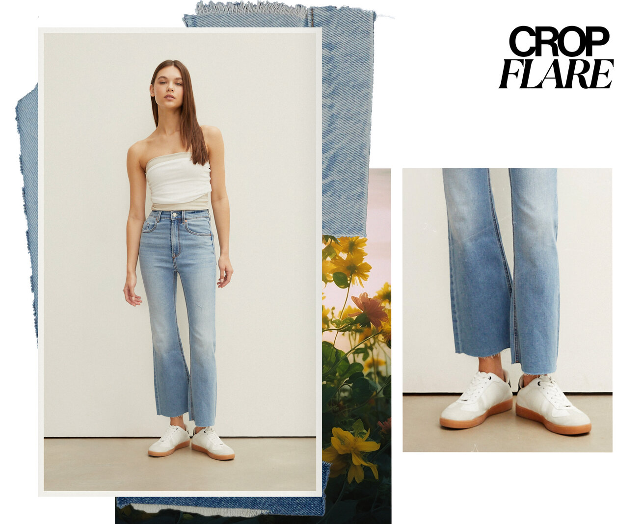 Pantalon crop flare stradivarius outlet