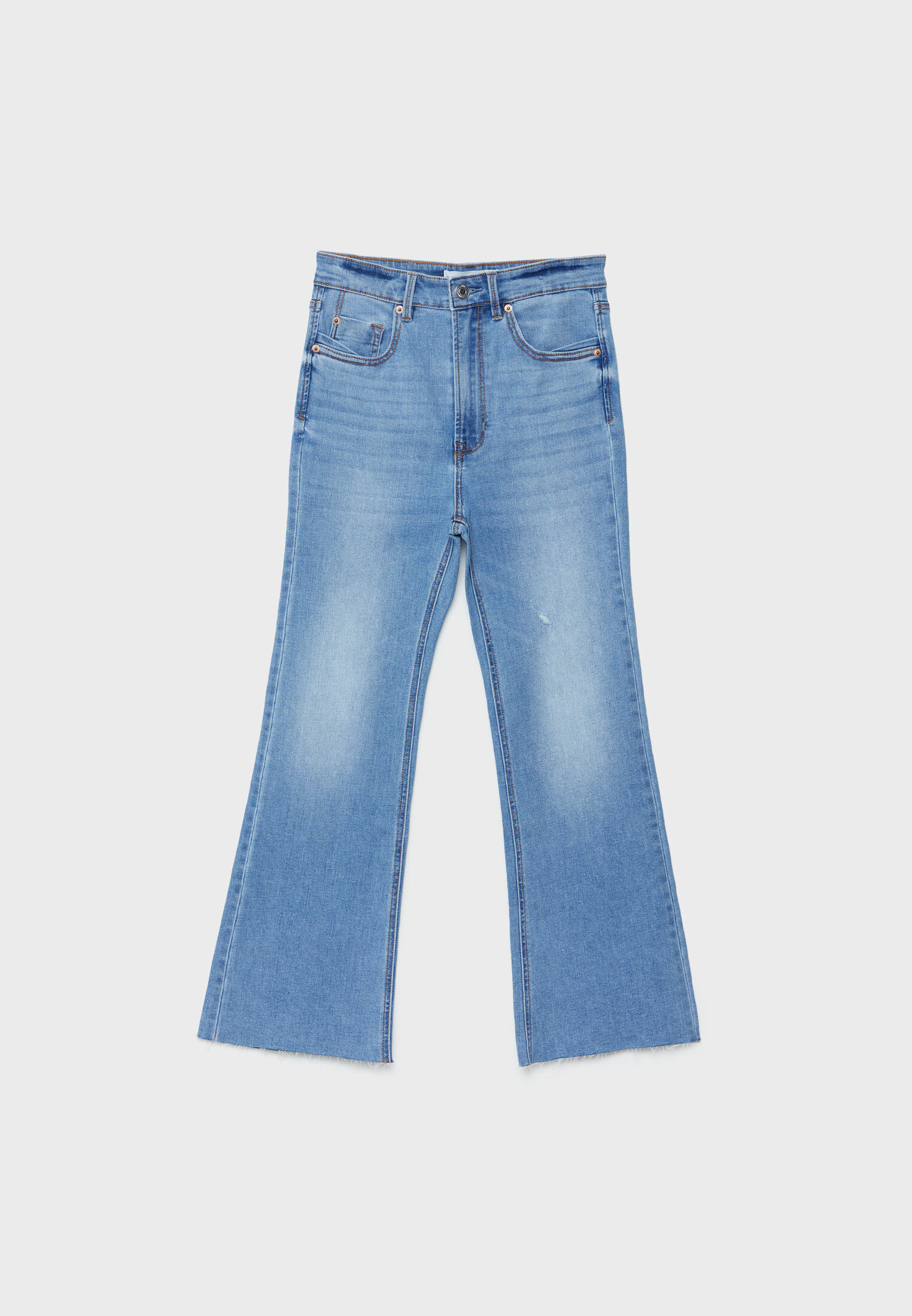 D96 cropped straight-fit jeans - Women's fashion | Stradivarius