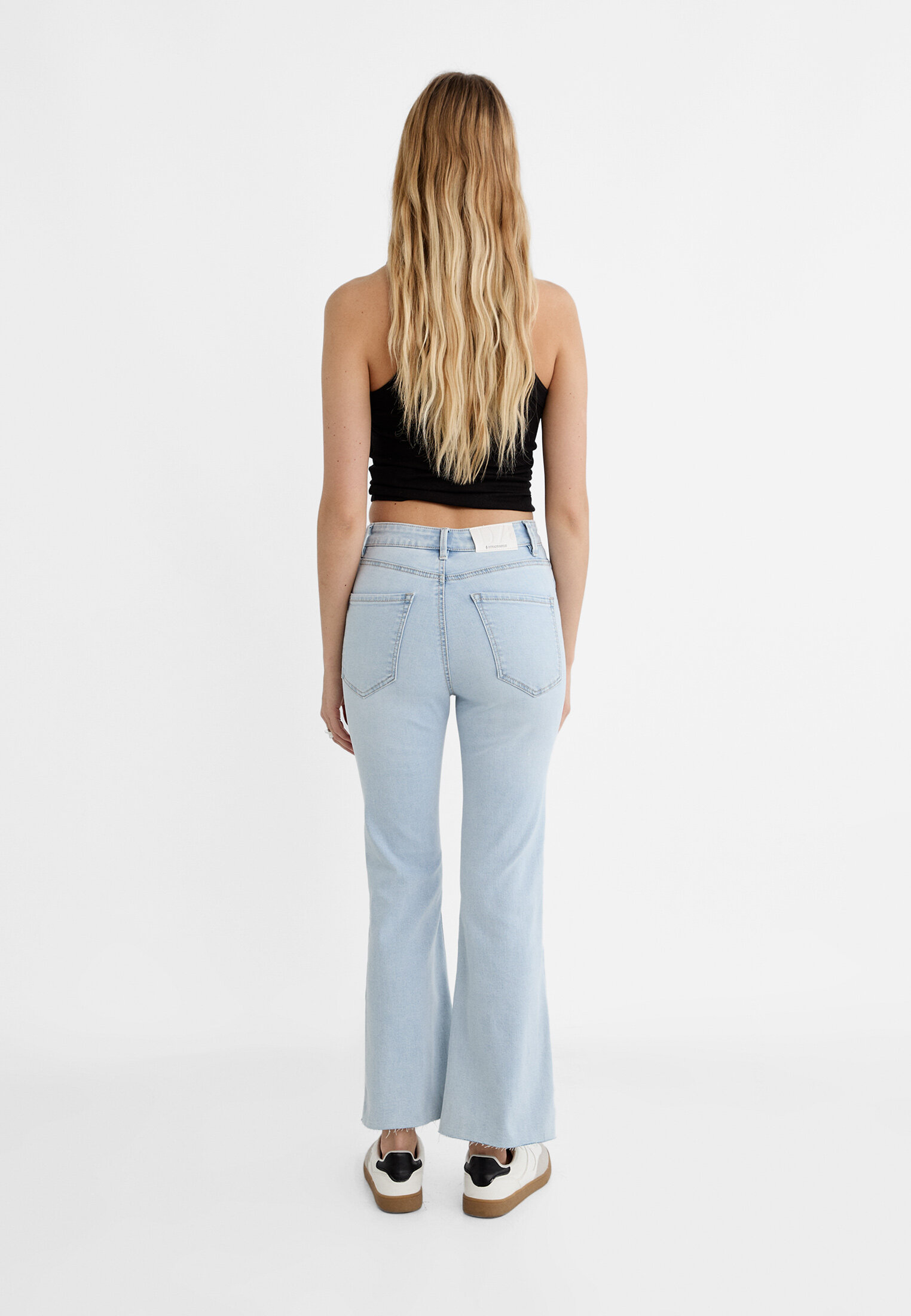 High waisted clearance cropped flare jeans