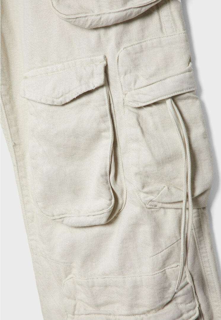 Twill cargo trousers with multiple pockets