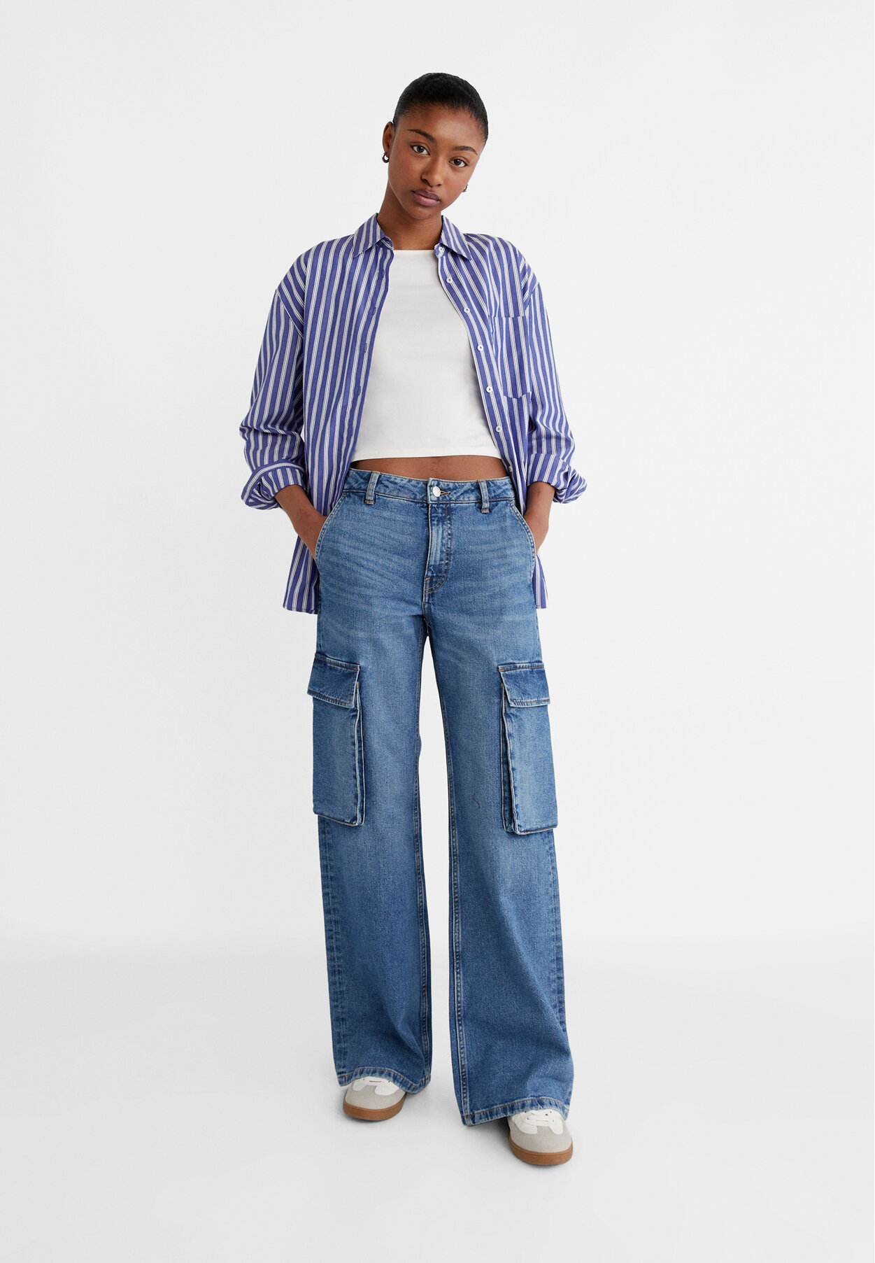 Pantalones lino mujer online stradivarius