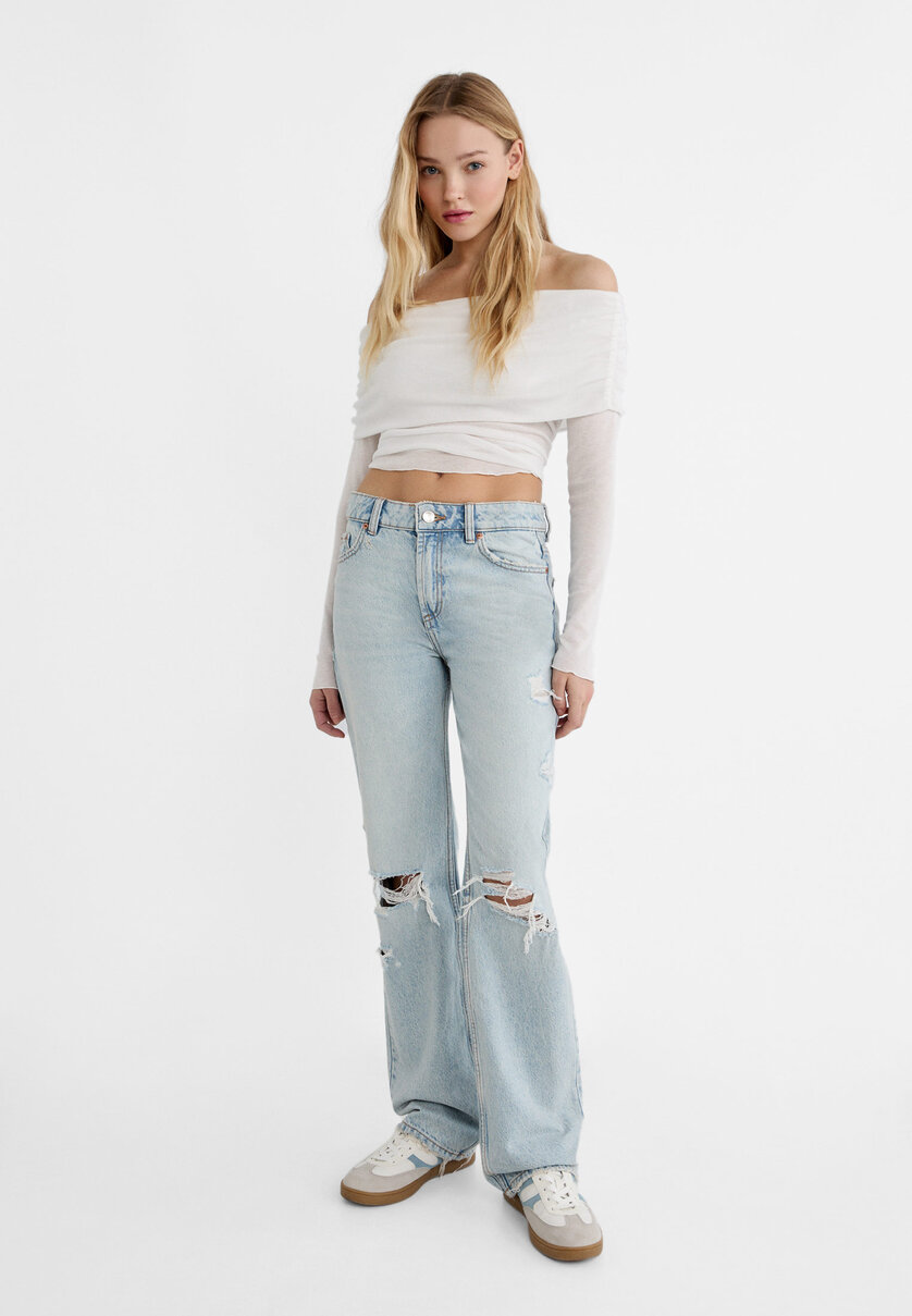 Jeans Straight-Fit Risse