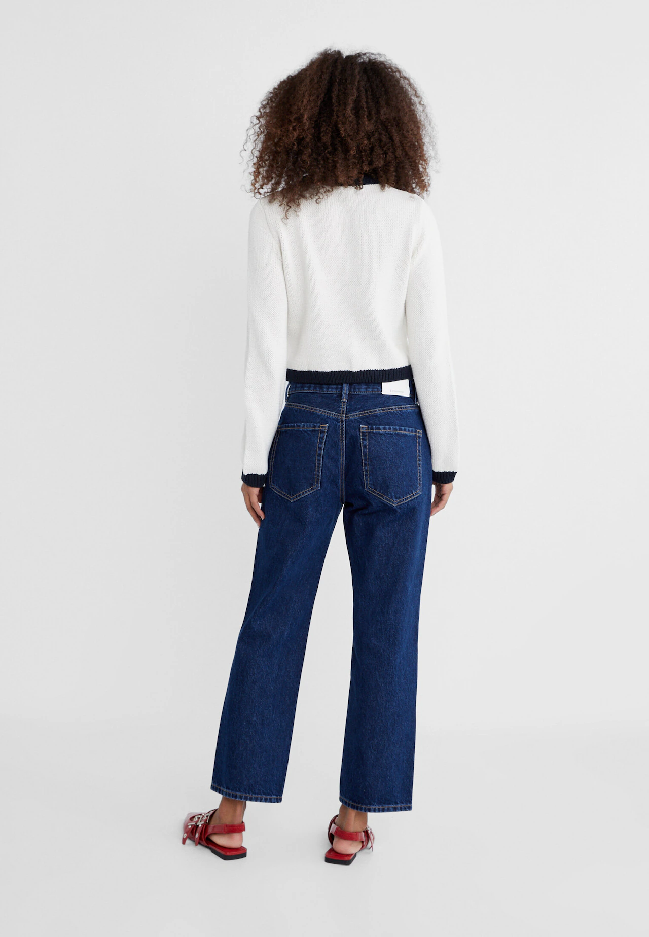 Cropped straight jeans
