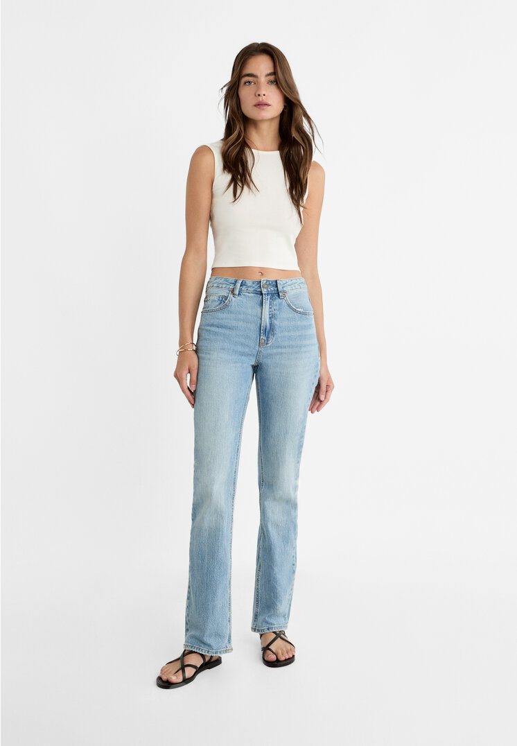 

Stradivarius D98 Straight-Fit-Jeans im Vintagelook Jeansblau 32