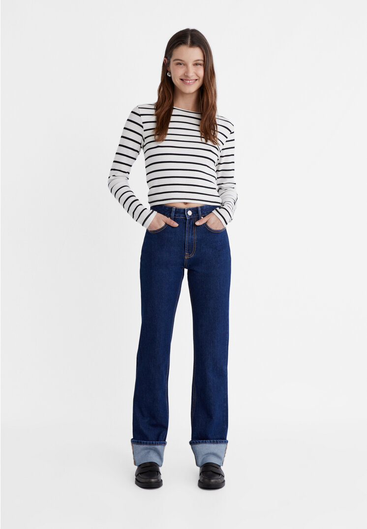 

Stradivarius D98 Straight-Fit-Jeans im Vintagelook Jeansblau 32