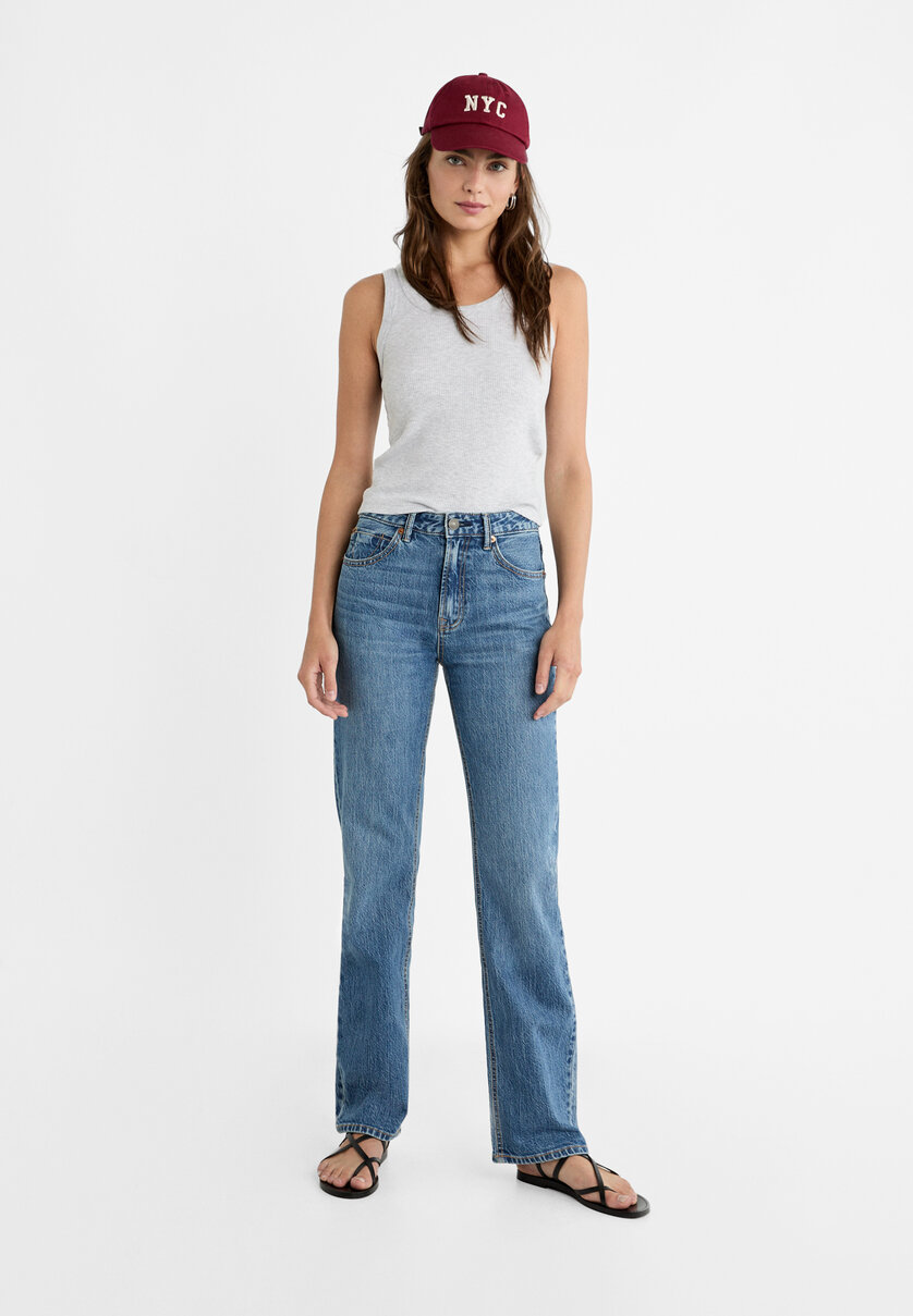D98 straight-leg vintage effect jeans - Women's fashion 
