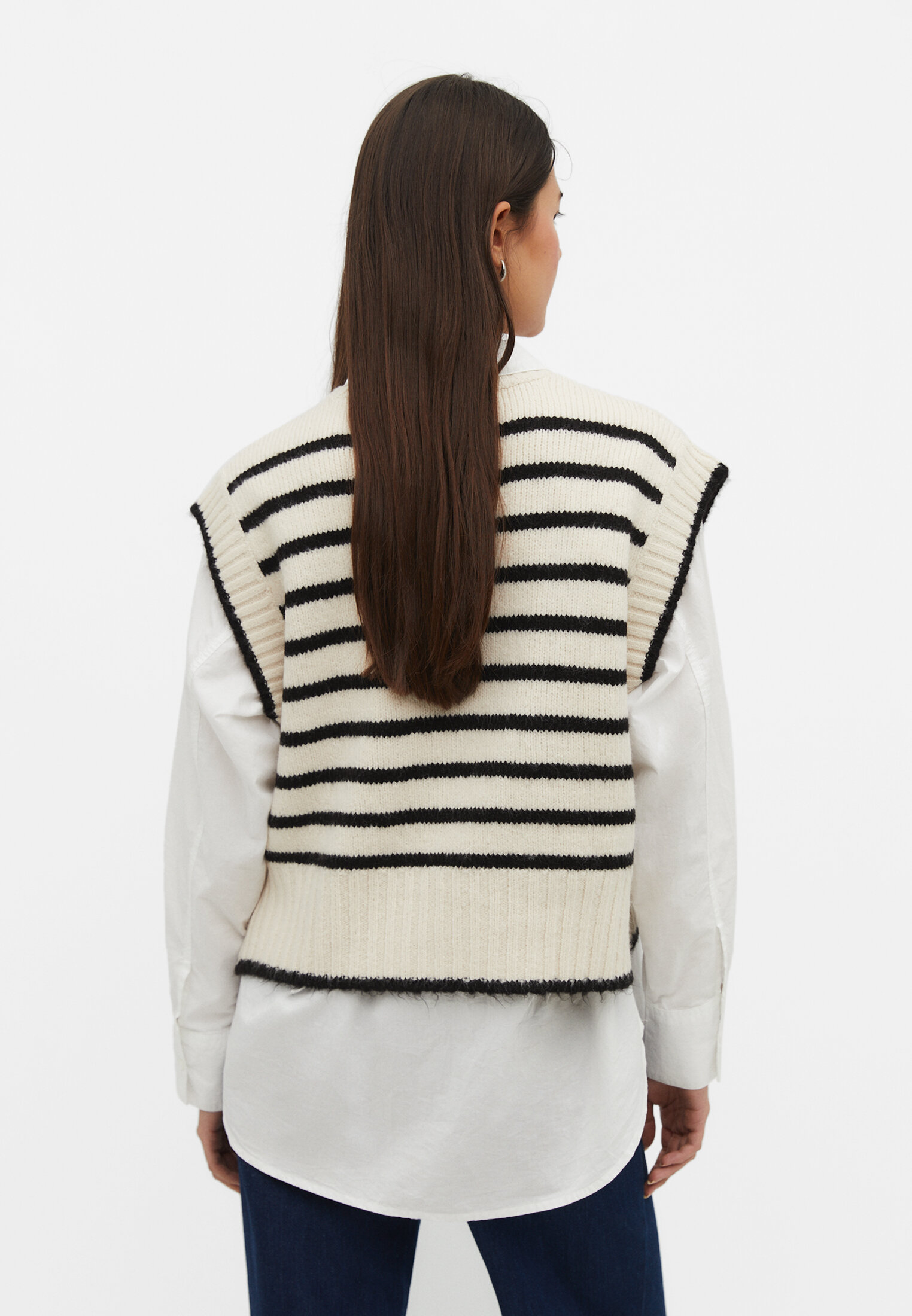 Striped knit vest