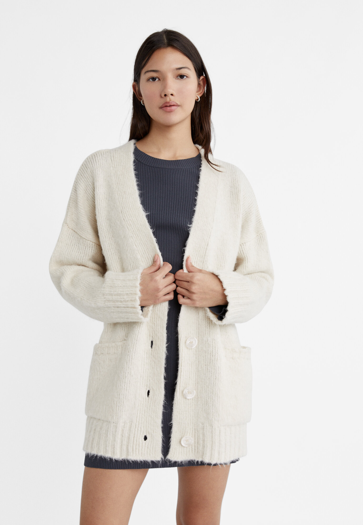 Oversize knit cardigan Women s fashion Stradivarius Worldwide