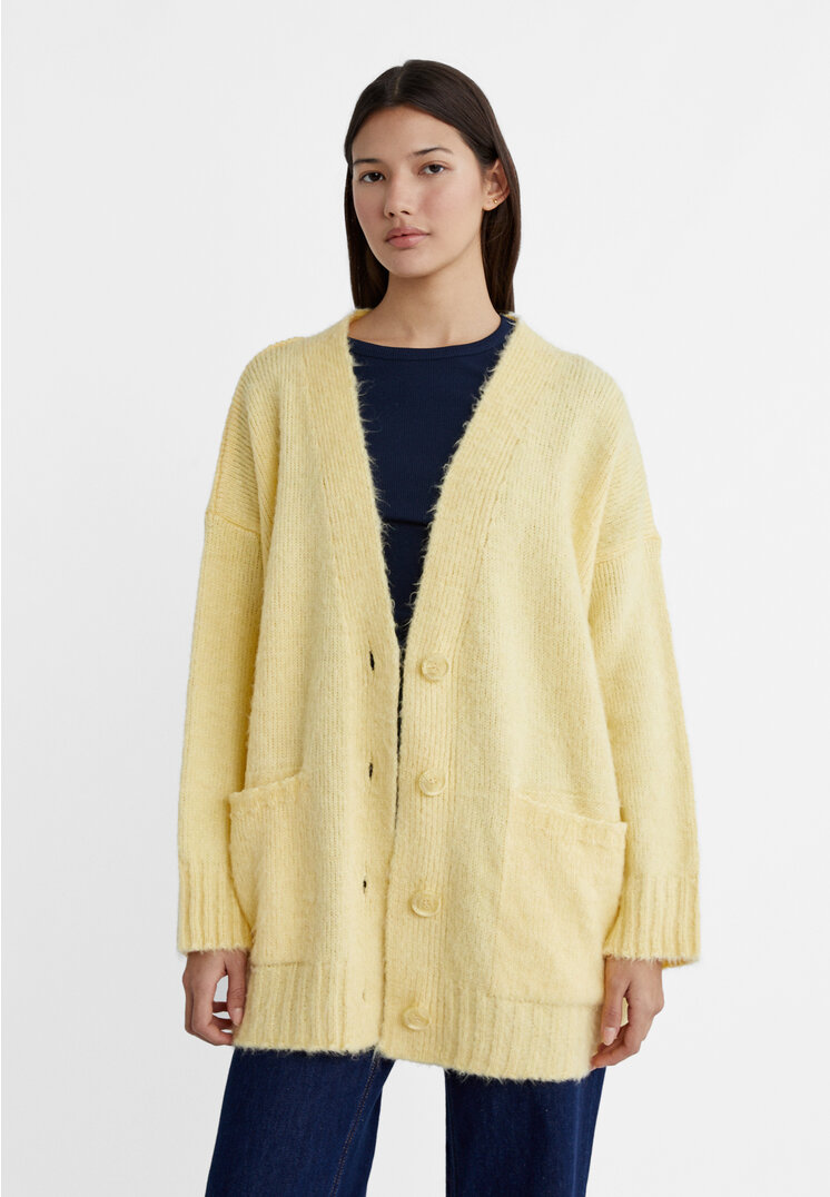 

Stradivarius Oversize-Strickpullover Pastellgelb S