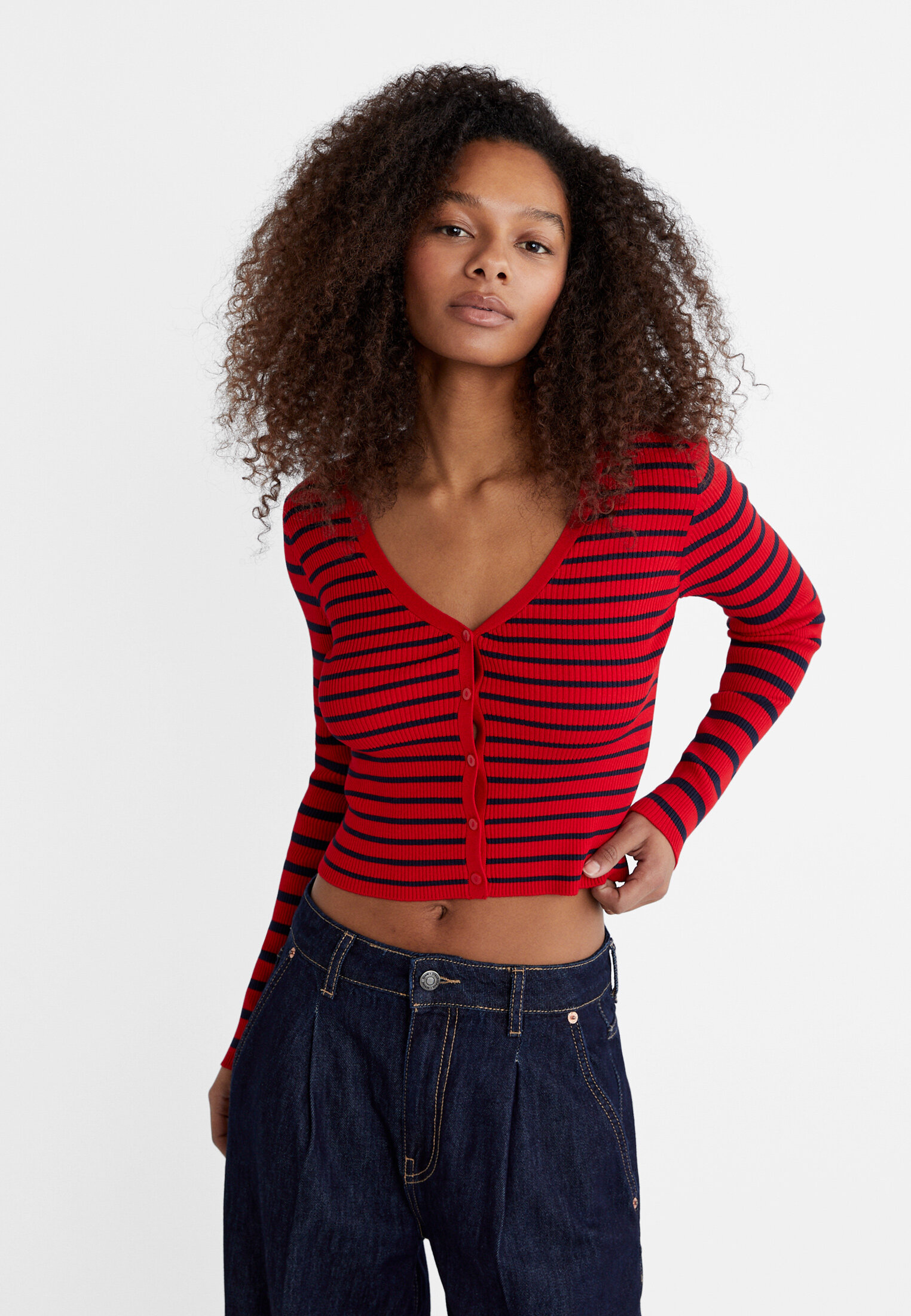 Striped knit cardigan Women s fashion Stradivarius United Kingdom