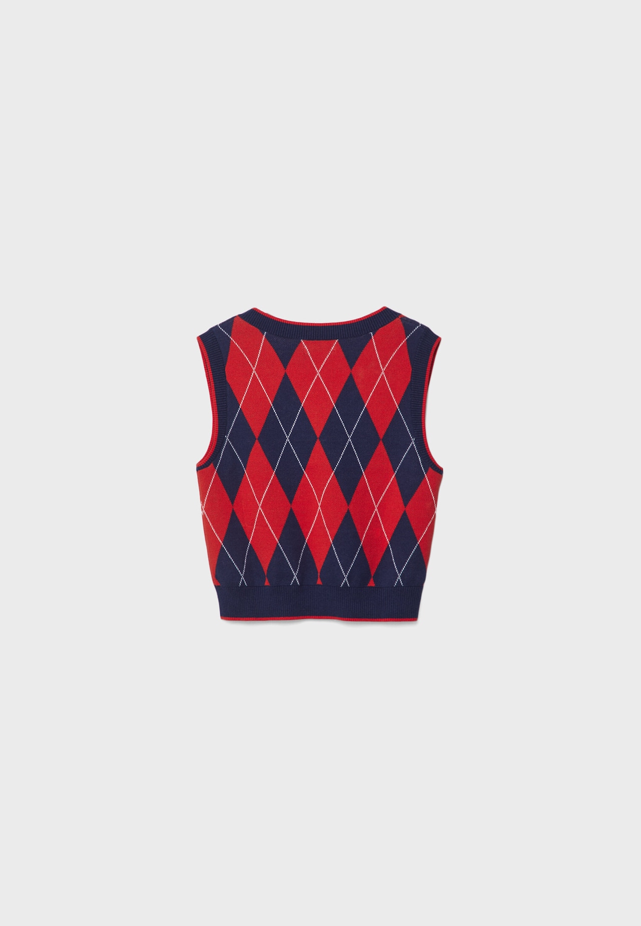 argyle-print knitted vest