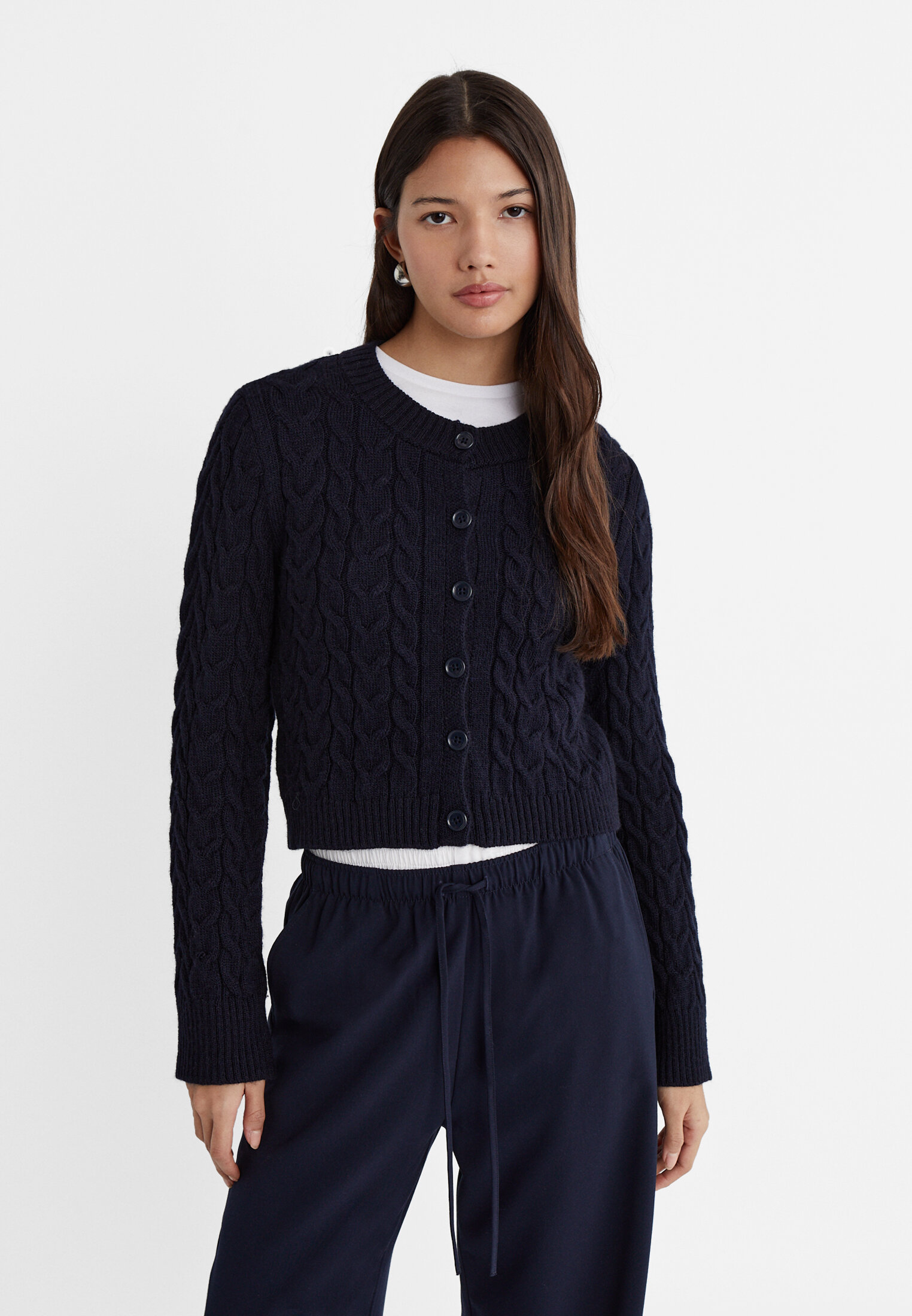 Soft-touch knit cardigan with buttons - Women's fashion 