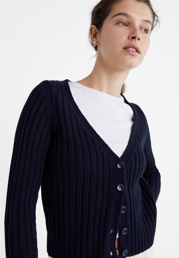 Stradivarius Cardigan in maglia con bottoni Azzurro mare XS