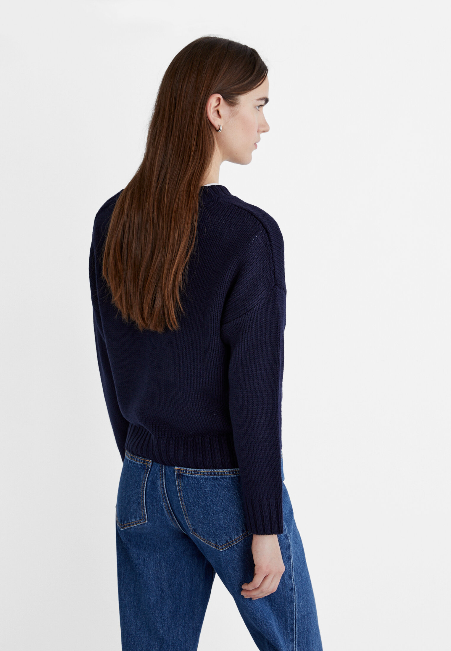 V-neck knit sweater - Women's fashion | Stradivarius United Kingdom