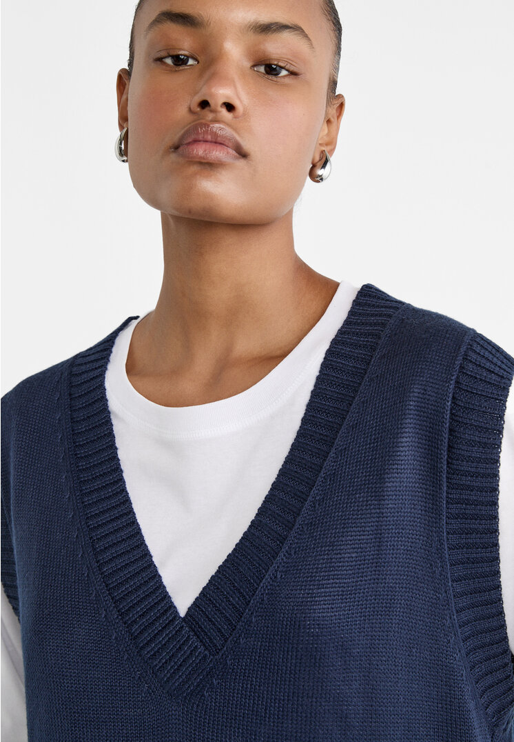 Stradivarius Gilet in maglia oversize  Azzurro mare M