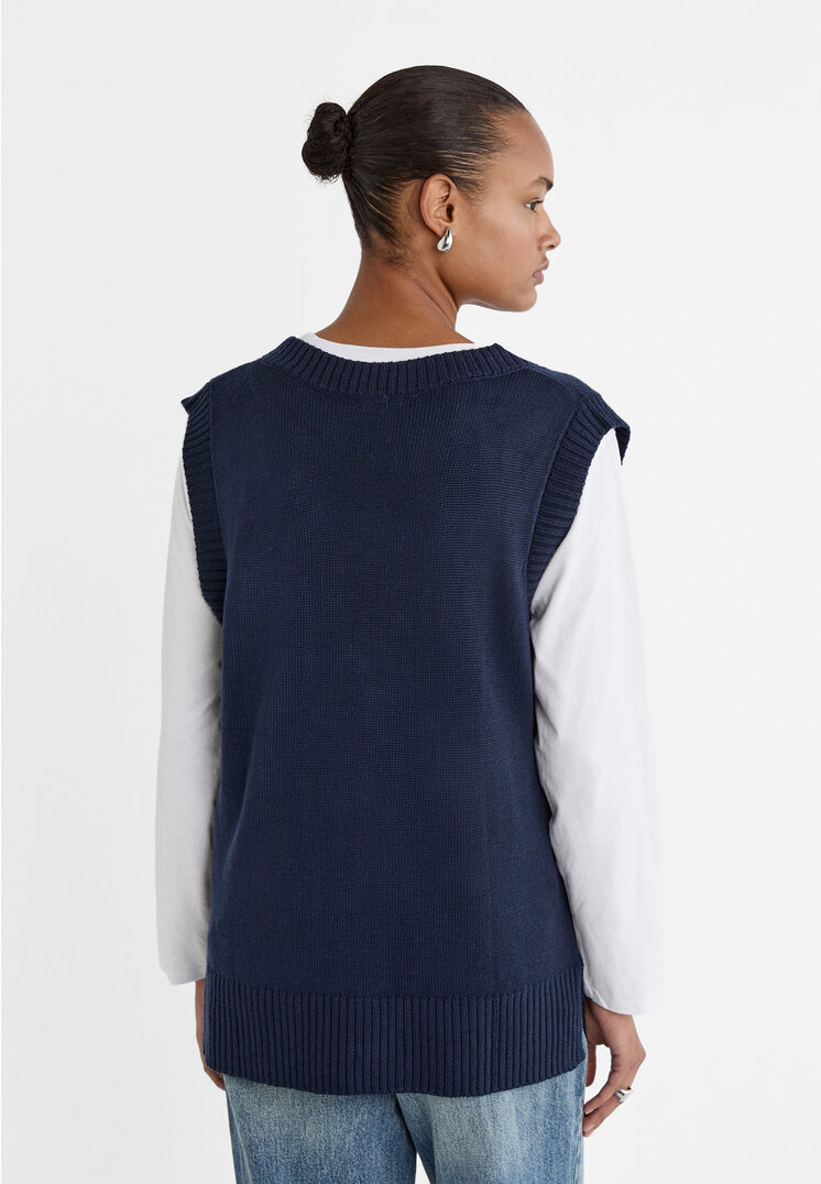 Stradivarius Gilet in maglia oversize  Azzurro mare M
