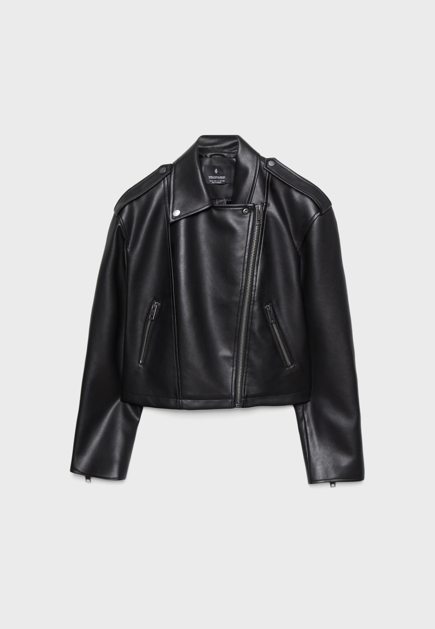 Faux leather biker jacket