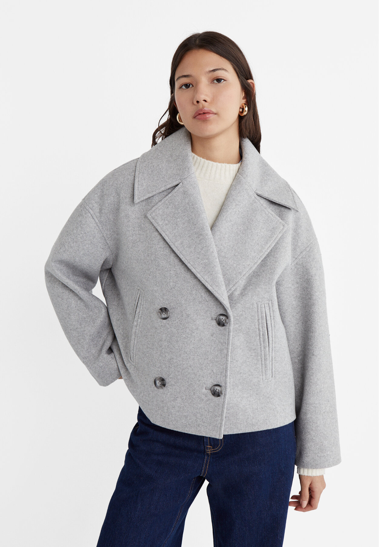 Stradivarius best sale manteau gris