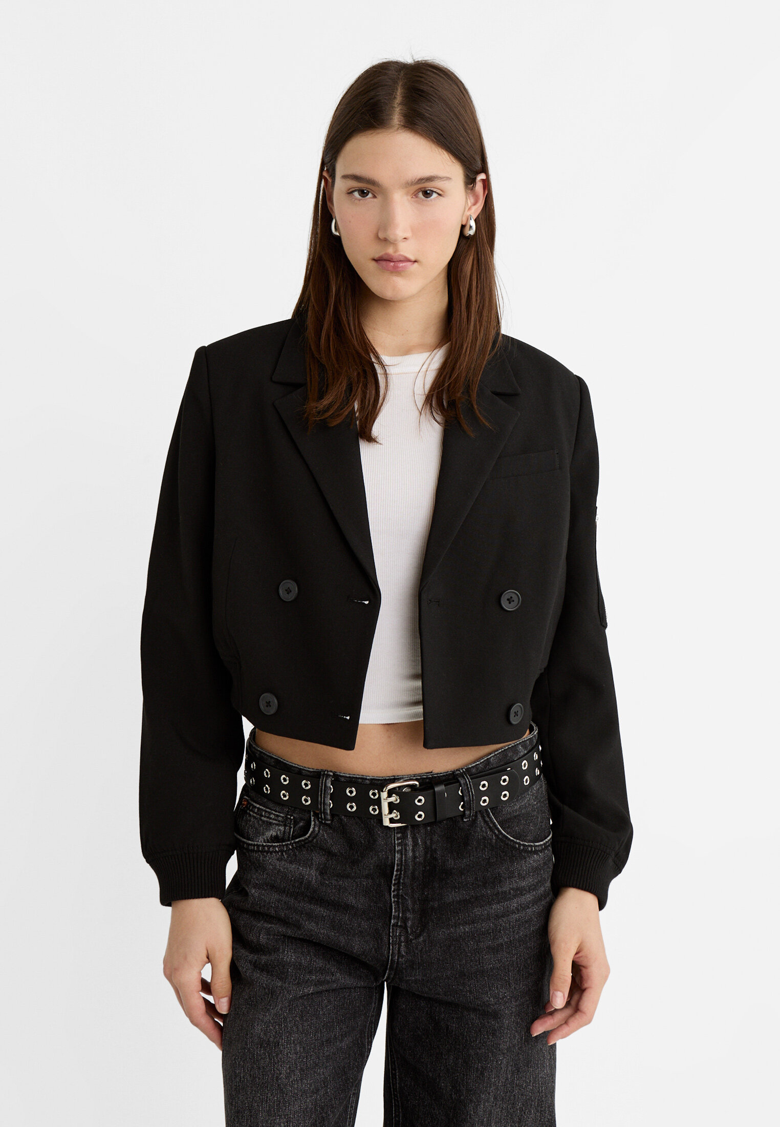 Cropped shop smart jacket