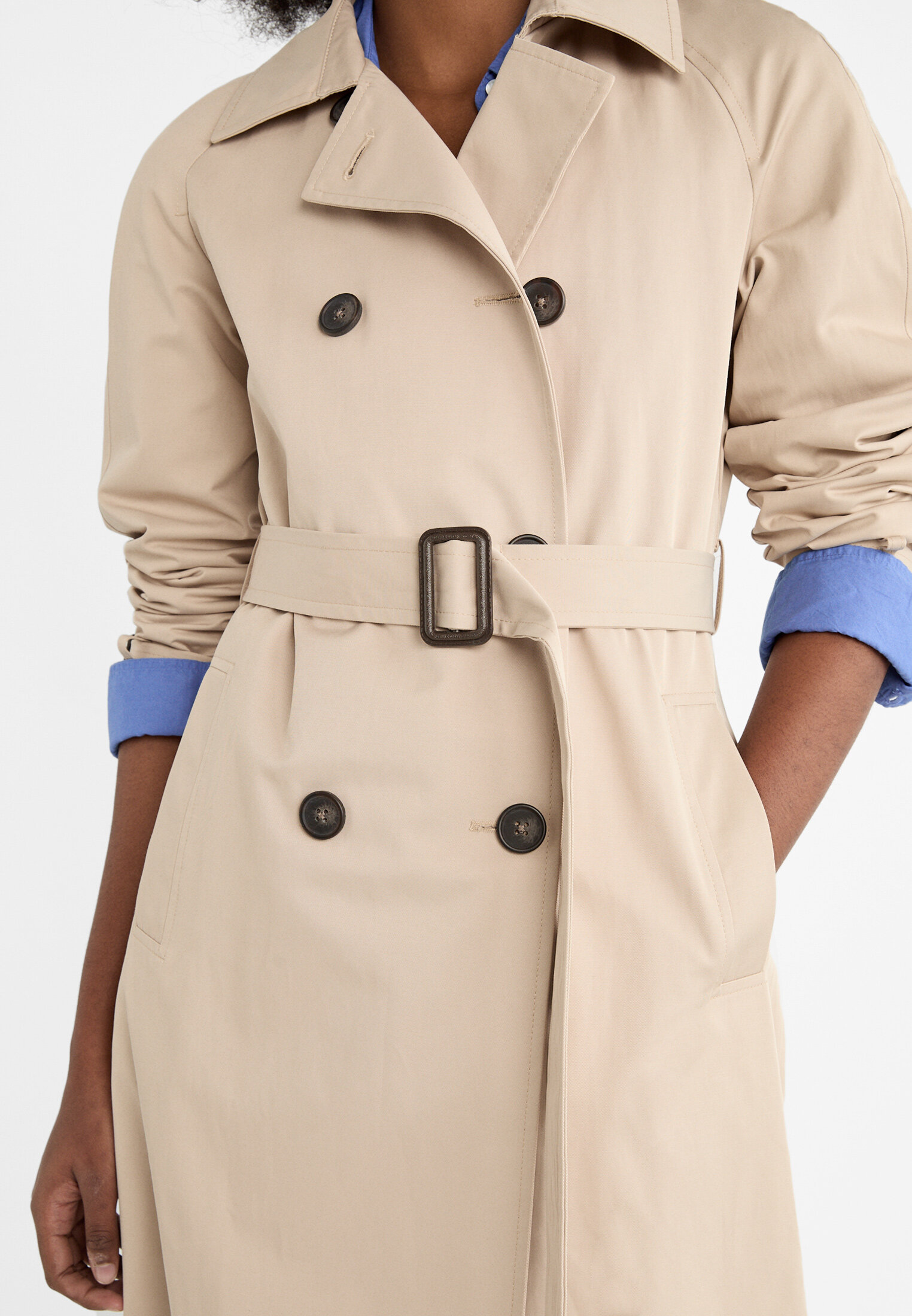 Stradivarius best sale trench beige