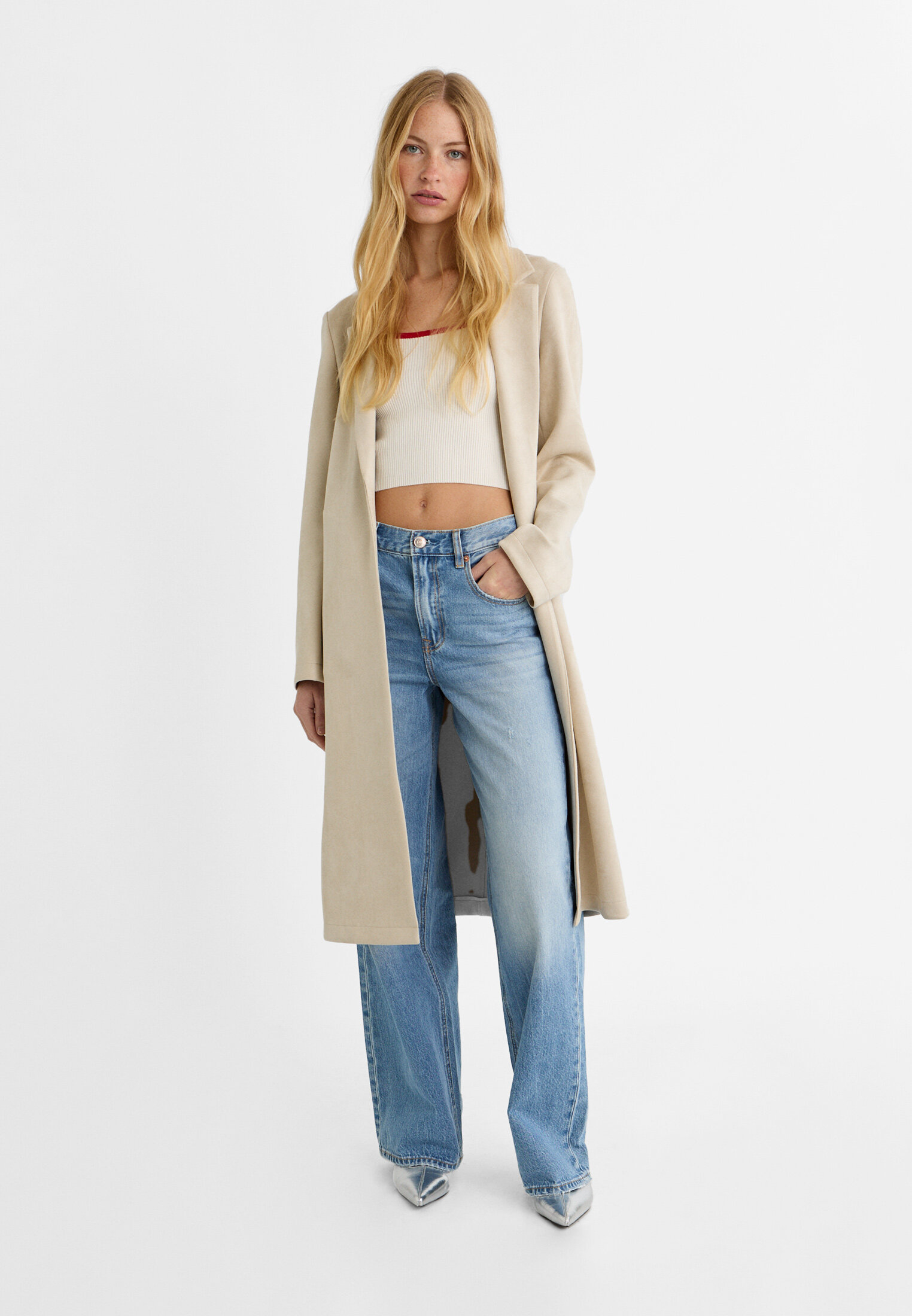 Stradivarius best sale manteau long