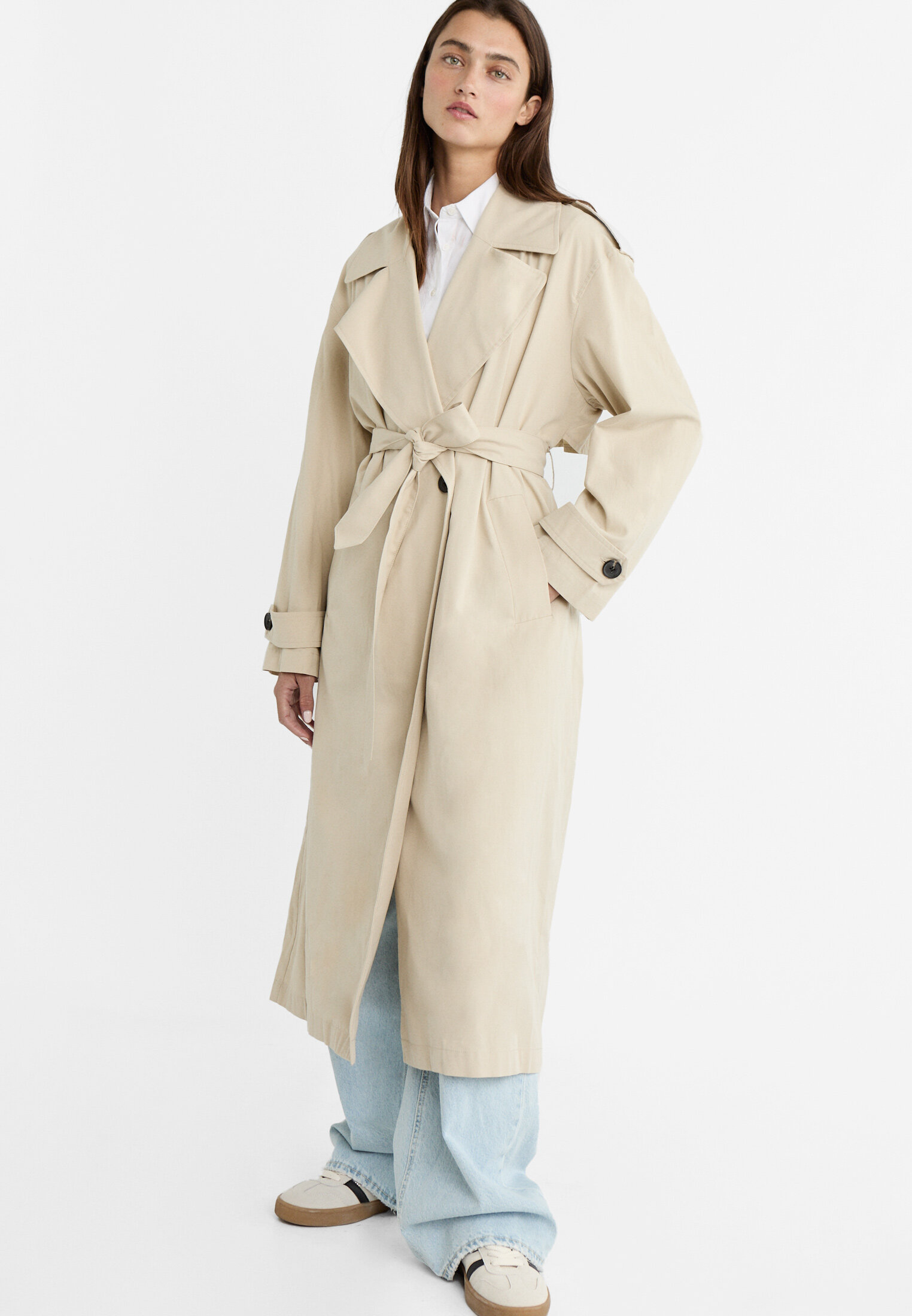 Oversize trench coat with belt - Women