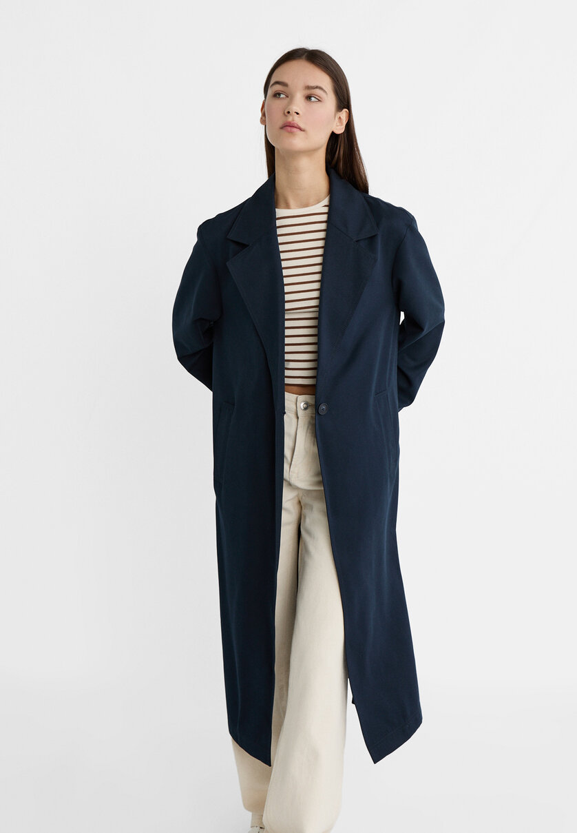 Long flowing trench coat Women's fashion Stradivarius Worldwide