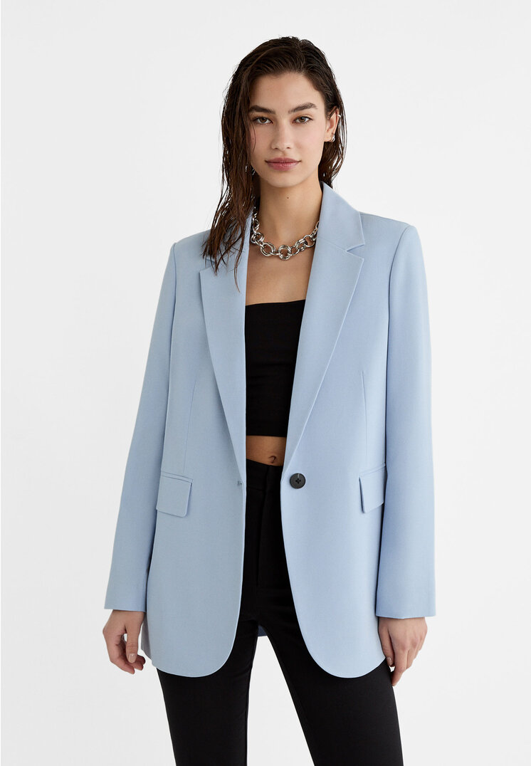 

Stradivarius Marynarka regular fit Błękitny M