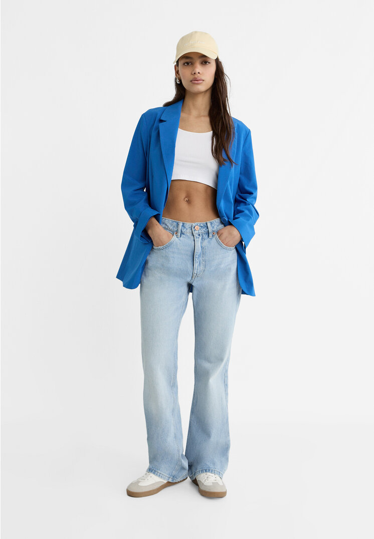 Stradivarius Blazer regular fit  Azzurro elettrico M