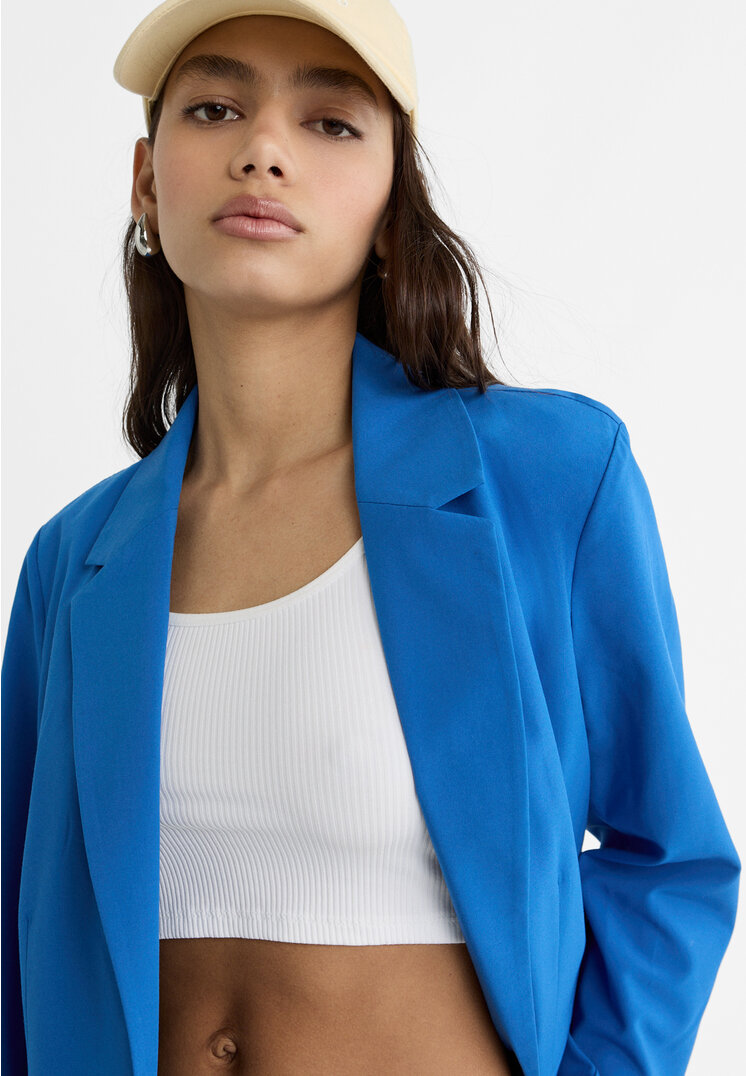 Stradivarius Blazer regular fit  Azzurro elettrico M