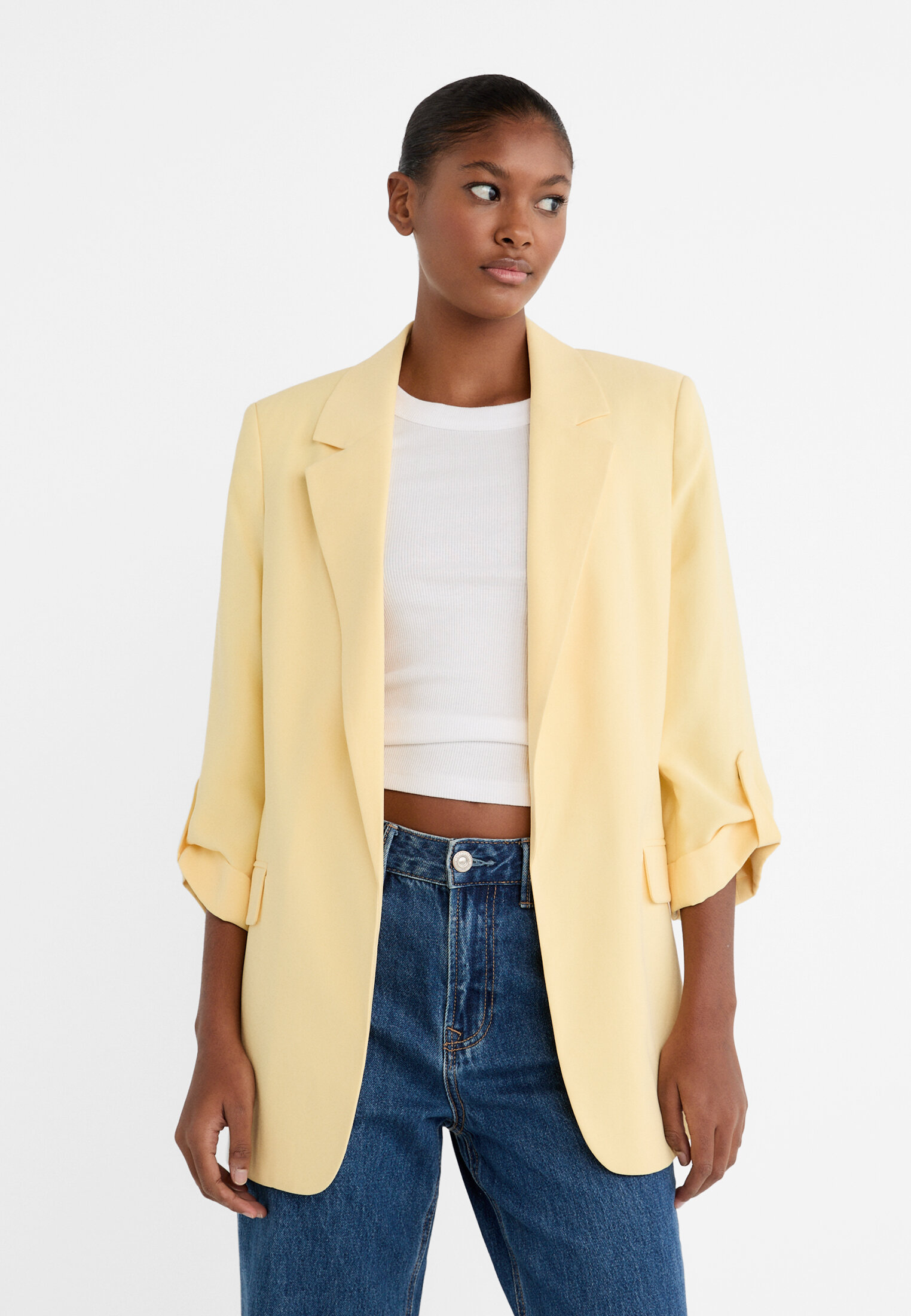 Oversized yellow clearance blazer