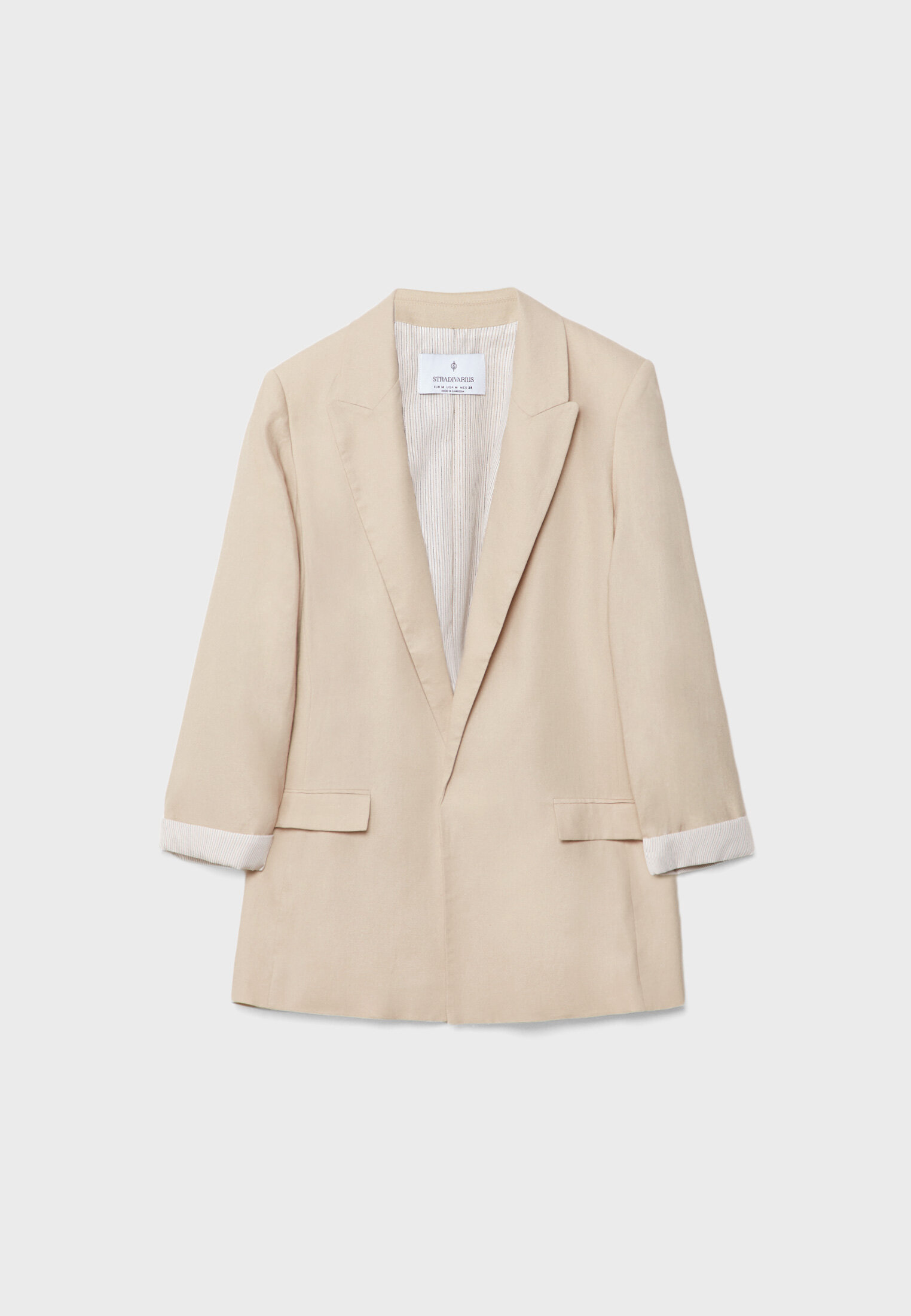 Open flowing linen-blend blazer - Women's fashion | Stradivarius