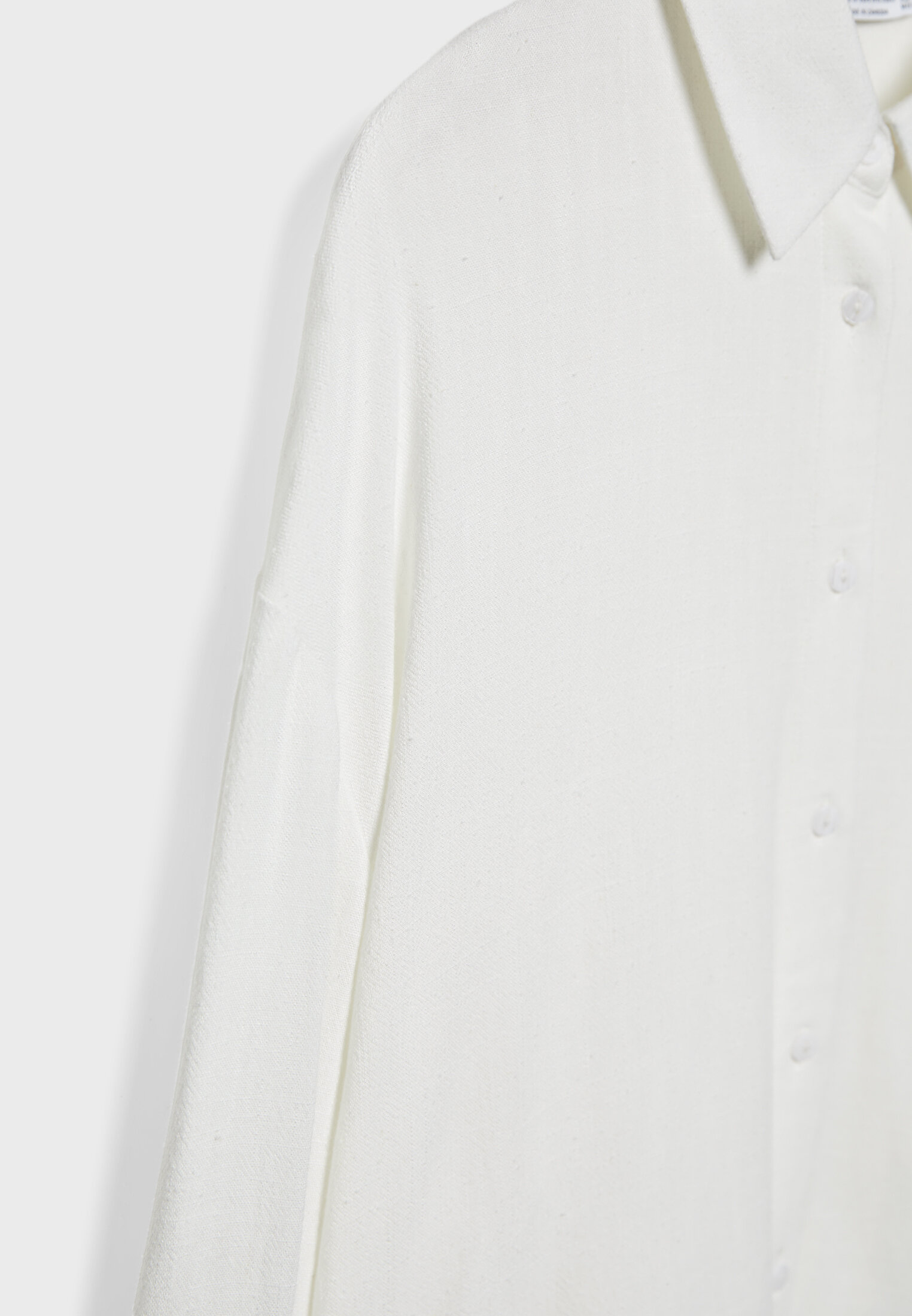 Stradivarius fashion white shirt dress